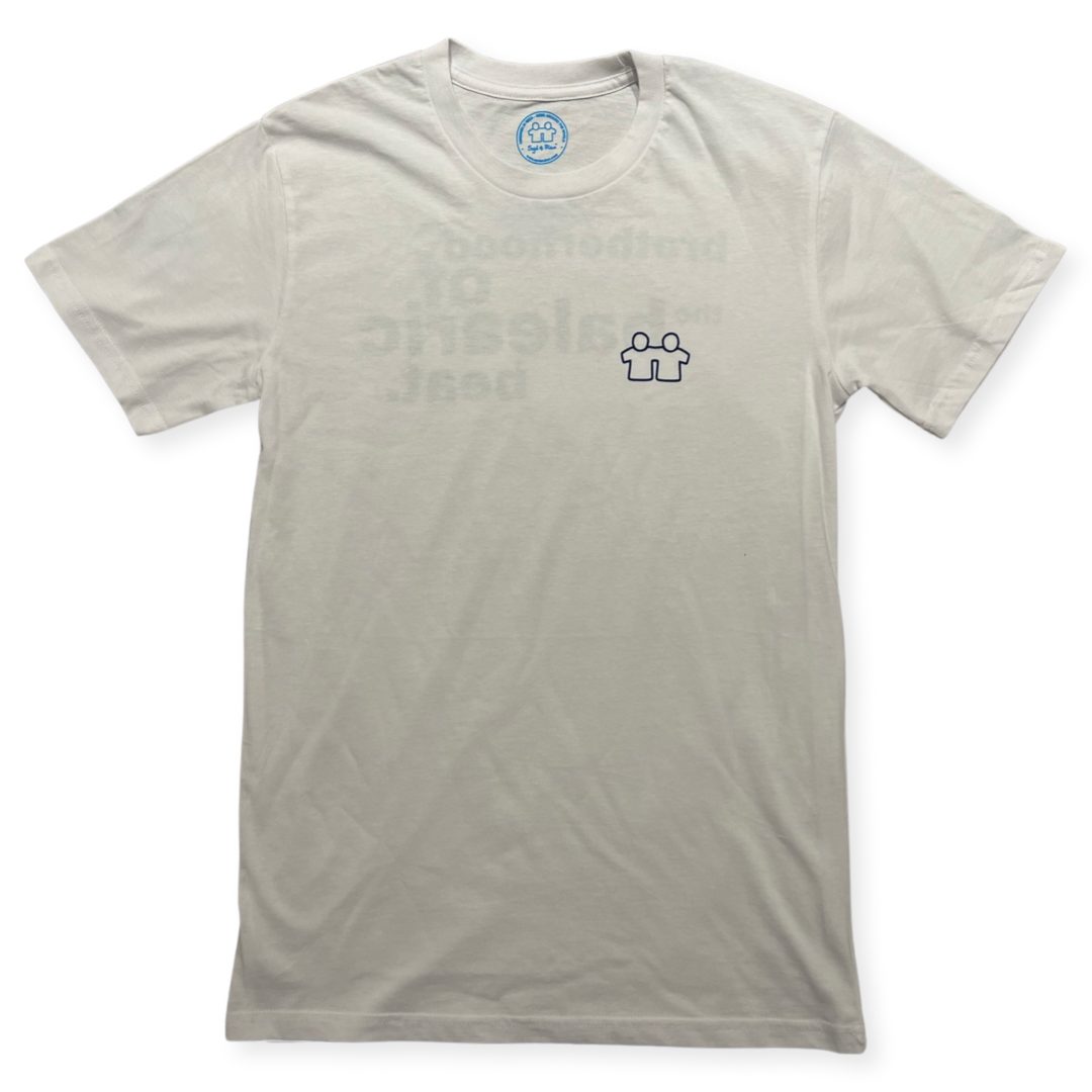 Statement T-Shirt S/S (Mens) : White/Blue - Detail View | Syd & Rex