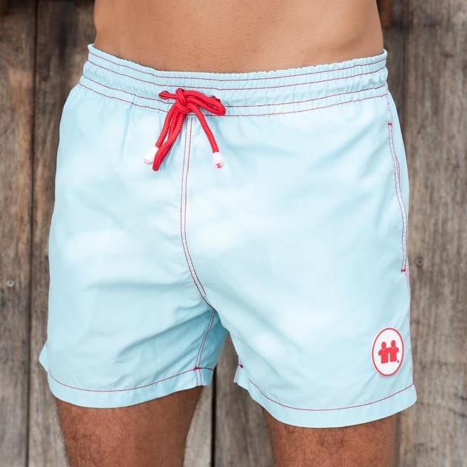 "Solid Rock" Swim Trunks (Mens) : Sky - Front View | Syd & Rex