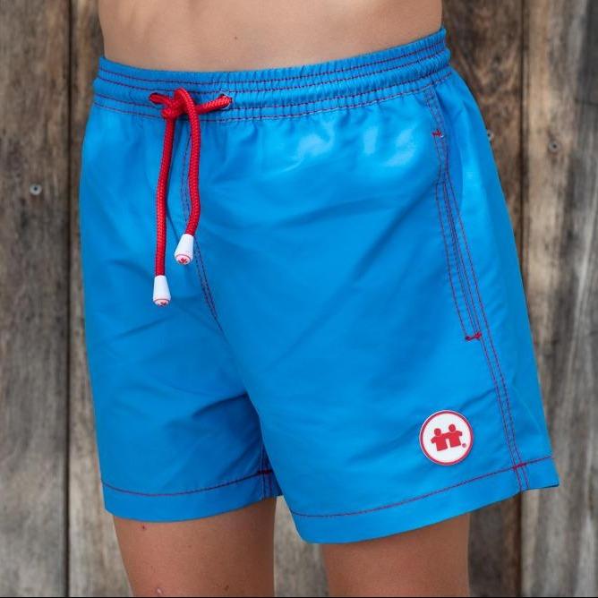 "Solid Rock" Swim Trunks (Boys) : Royal - Front View | Syd & Rex