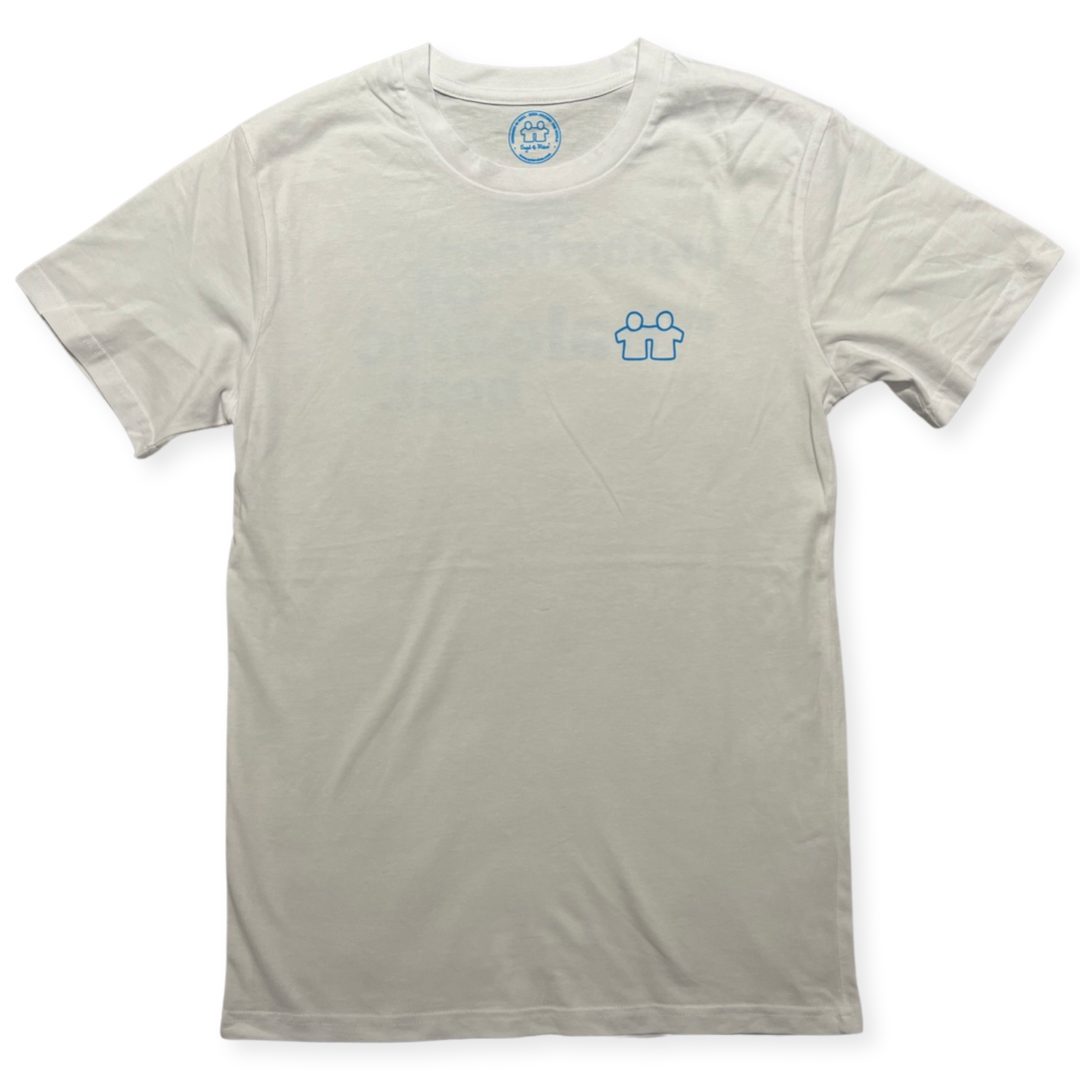Statement T-Shirt S/S (Mens) : White/Aqua - Detail View | Syd & Rex