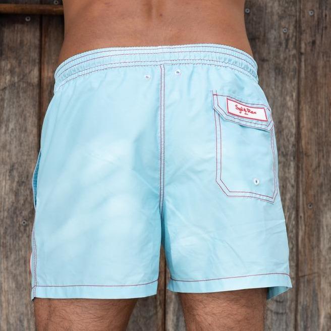"Solid Rock" Swim Trunks (Mens) : Sky - Detail View | Syd & Rex