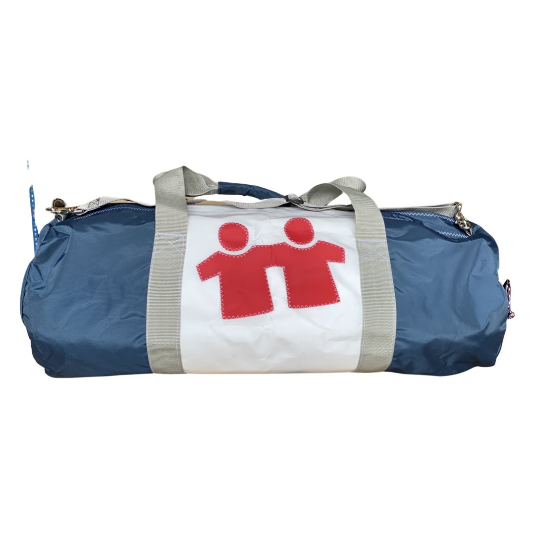 Syd & Rex swim trunks dry bag in white — waterproof beach accessory