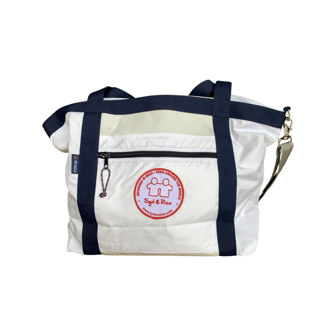 Beach Tote Large (White/Navy)