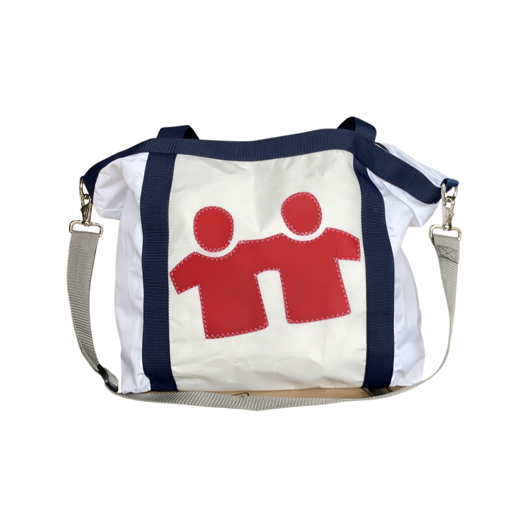 Beach Tote Large (White/Navy)