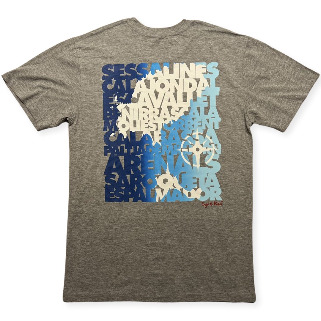 Syd & Rex Beaches men's short-sleeve t-shirt in Grey — front view
