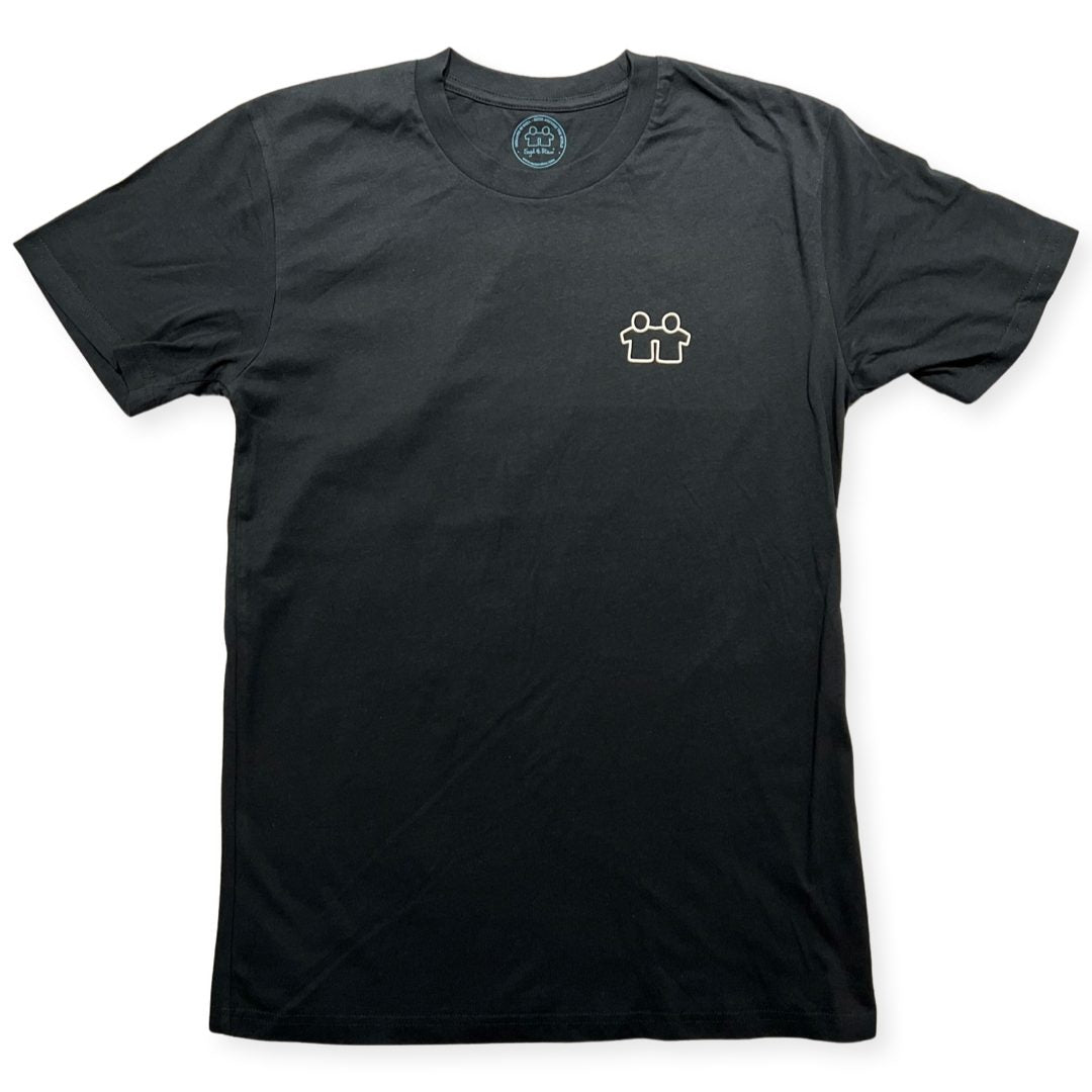 Syd & Rex Beaches men's t-shirt in Blue — back view with graphic detail