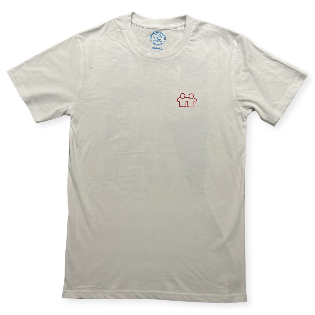 Syd & Rex men's t-shirt in White — back view with graphic detail