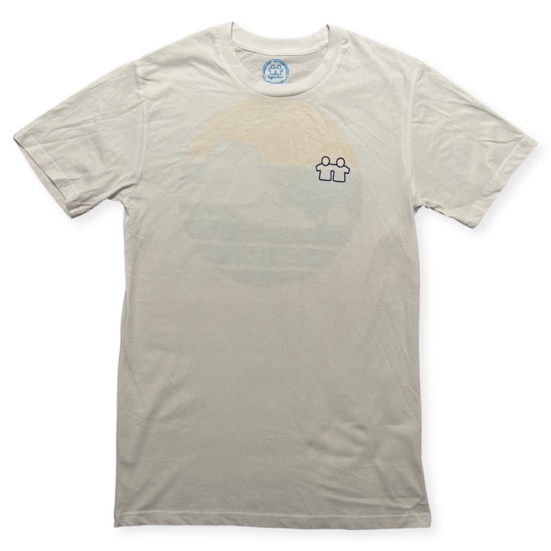 Syd & Rex Vedra men's t-shirt in White — back view with graphic detail