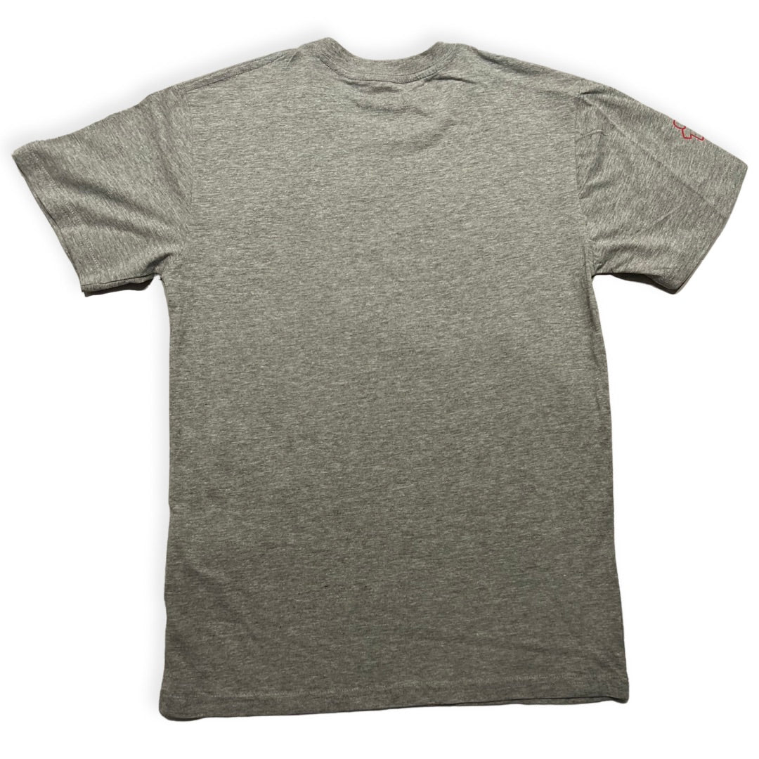 Syd & Rex Meaning men's t-shirt in Grey — back view with graphic detail